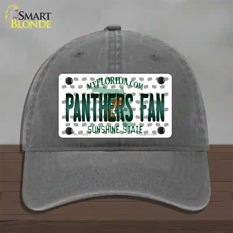 Panthers Fan Florida Novelty License Plate Hat Unconstructed Cotton / Charcoal