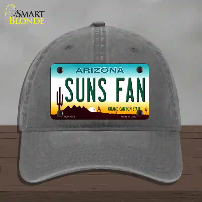 Suns Fan Arizona Novelty License Plate Hat Unconstructed Cotton / Charcoal