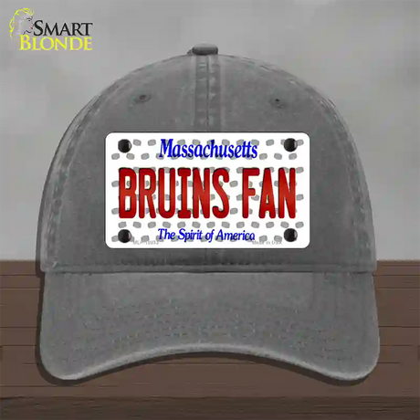 Bruins Fan Massachusetts Novelty License Plate Hat Unconstructed Cotton / Charcoal