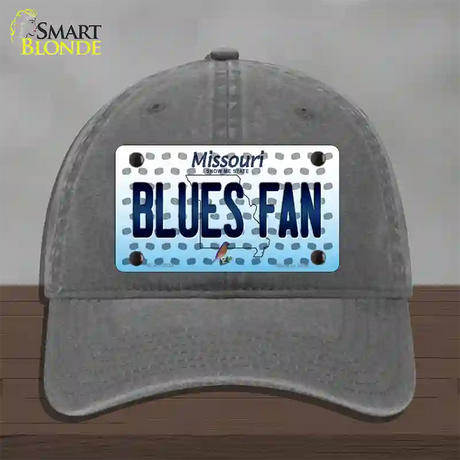 Blues Fan Missouri Novelty License Plate Hat Unconstructed Cotton / Charcoal