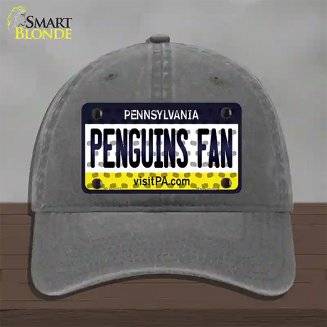 Penguins Fan Pennsylvania Novelty License Plate Hat Unconstructed Cotton / Charcoal