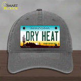 Dry Heat Arizona Novelty License Plate Hat Unconstructed Cotton / Charcoal