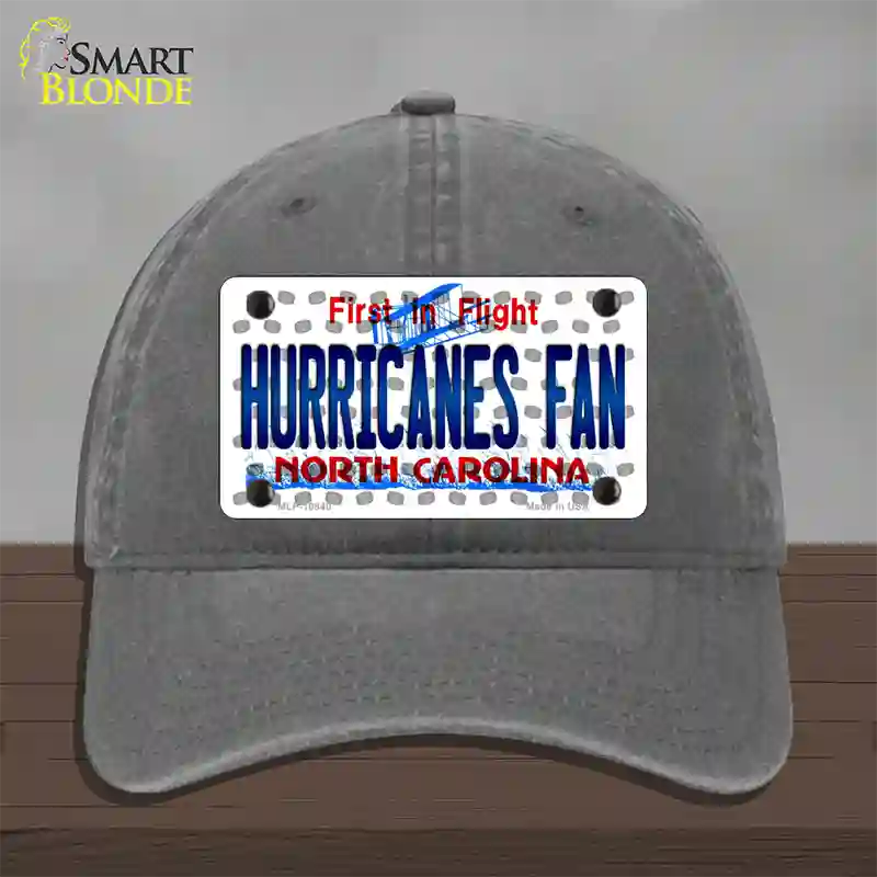 Hurricanes Fan North Carolina Novelty License Plate Hat Unconstructed Cotton / Charcoal