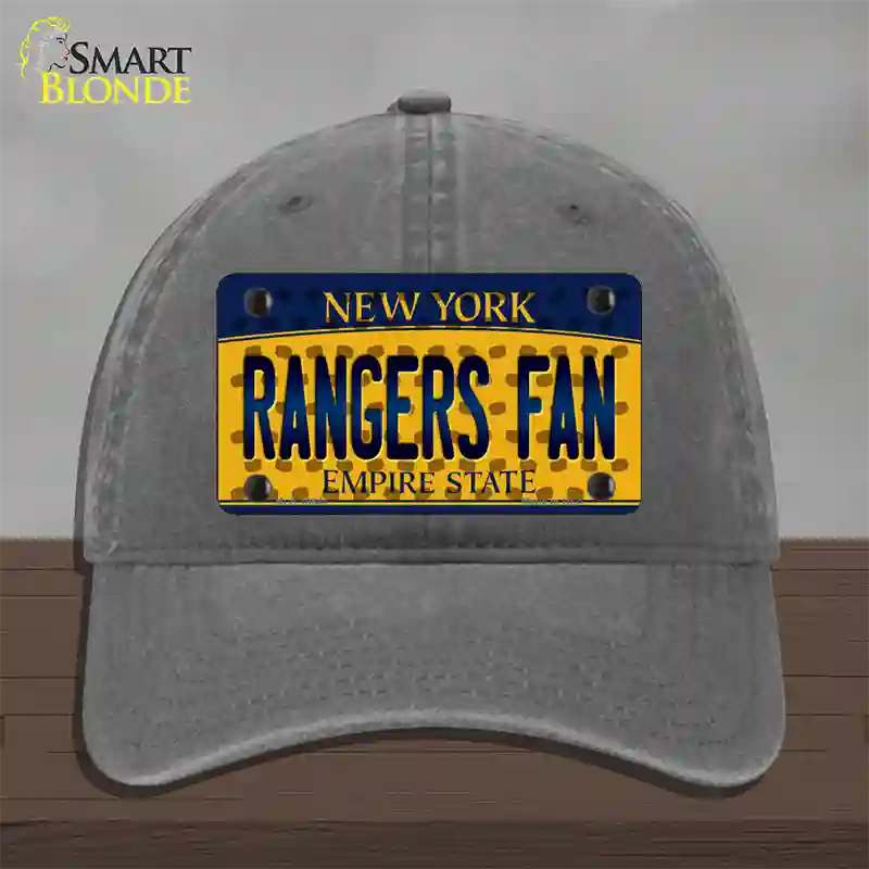 Rangers Fan New York Novelty License Plate Hat Unconstructed Cotton / Charcoal