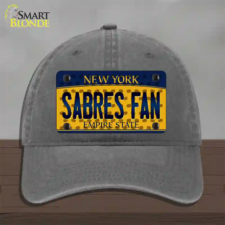 Sabres Fan New York Novelty License Plate Hat Unconstructed Cotton / Charcoal