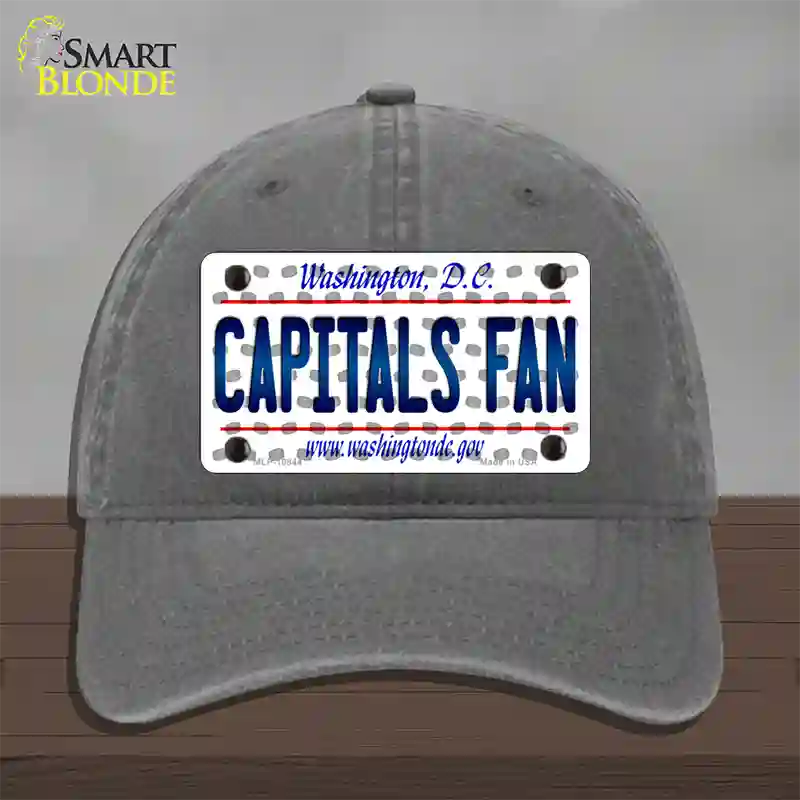 Capitals Fan Washington DC Novelty License Plate Hat Unconstructed Cotton / Charcoal