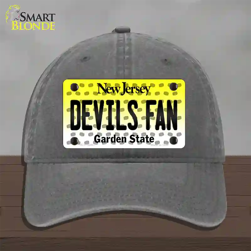 Devils Fan New Jersey Novelty License Plate Hat Unconstructed Cotton / Charcoal