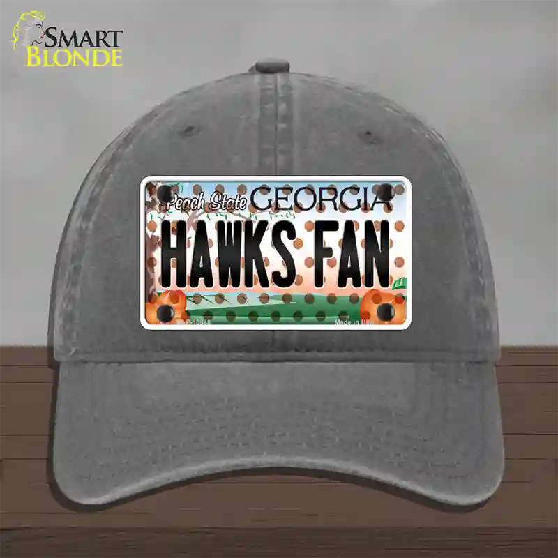 Hawks Fan Georgia Novelty License Plate Hat Unconstructed Cotton / Charcoal