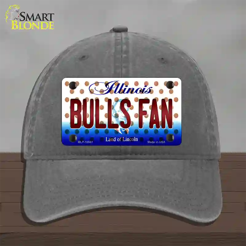 Bulls Fan Illinois Novelty License Plate Hat Unconstructed Cotton / Charcoal