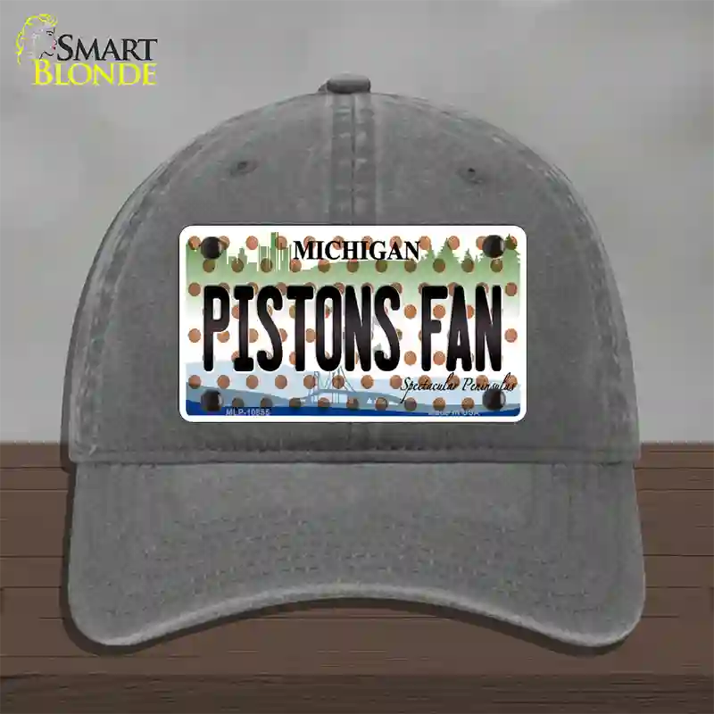 Pistons Fan Michigan Novelty License Plate Hat Unconstructed Cotton / Charcoal