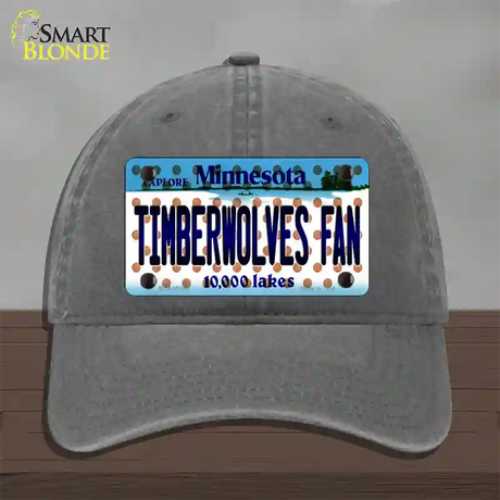 Timberwolves Fan Minnesota Novelty License Plate Hat Unconstructed Cotton / Charcoal