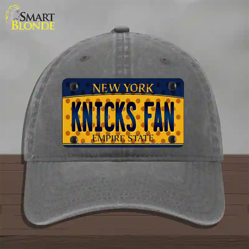 Knicks Fan New York Novelty License Plate Hat Unconstructed Cotton / Charcoal