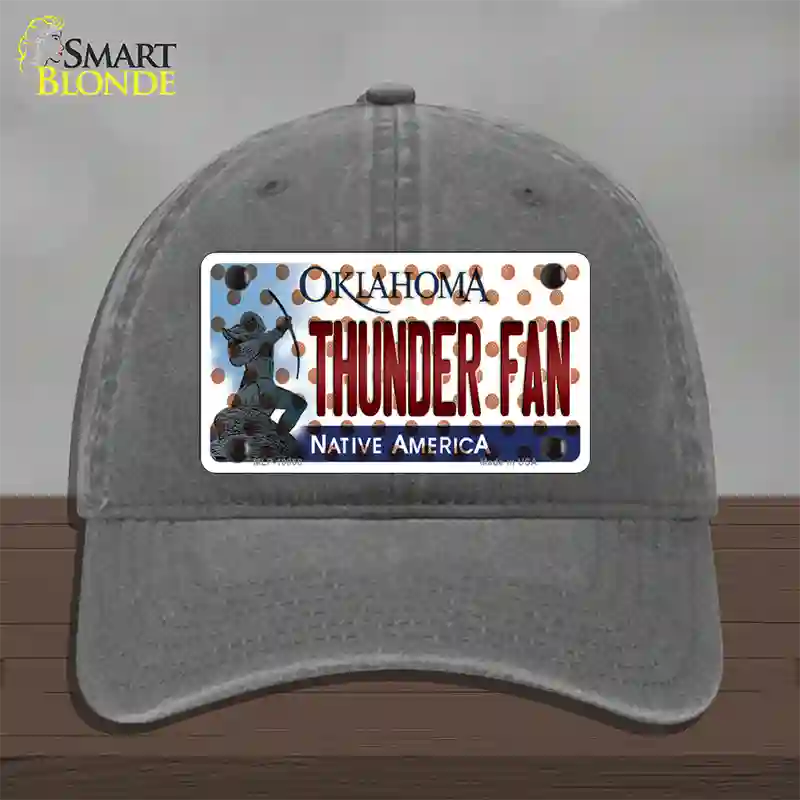 Thunder Fan Oklahoma Novelty License Plate Hat Unconstructed Cotton / Charcoal