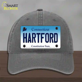 Hartford Connecticut Novelty License Plate Hat Unconstructed Cotton / Charcoal