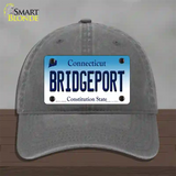 Bridgeport Connecticut Novelty License Plate Hat Unconstructed Cotton / Charcoal