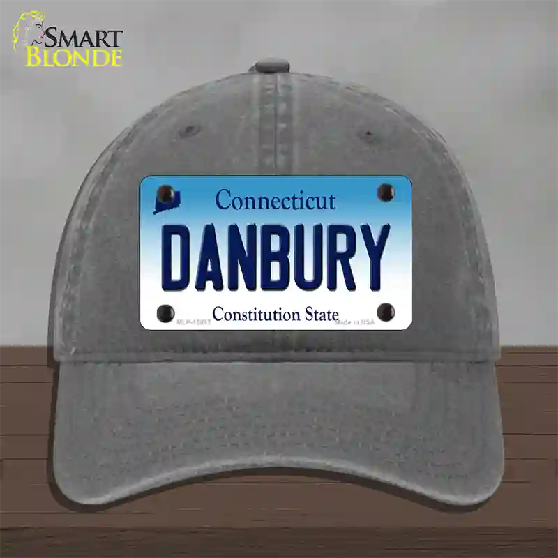 Danbury Connecticut Novelty License Plate Hat Unconstructed Cotton / Charcoal