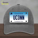 UConn Connecticut Novelty License Plate Hat Unconstructed Cotton / Charcoal