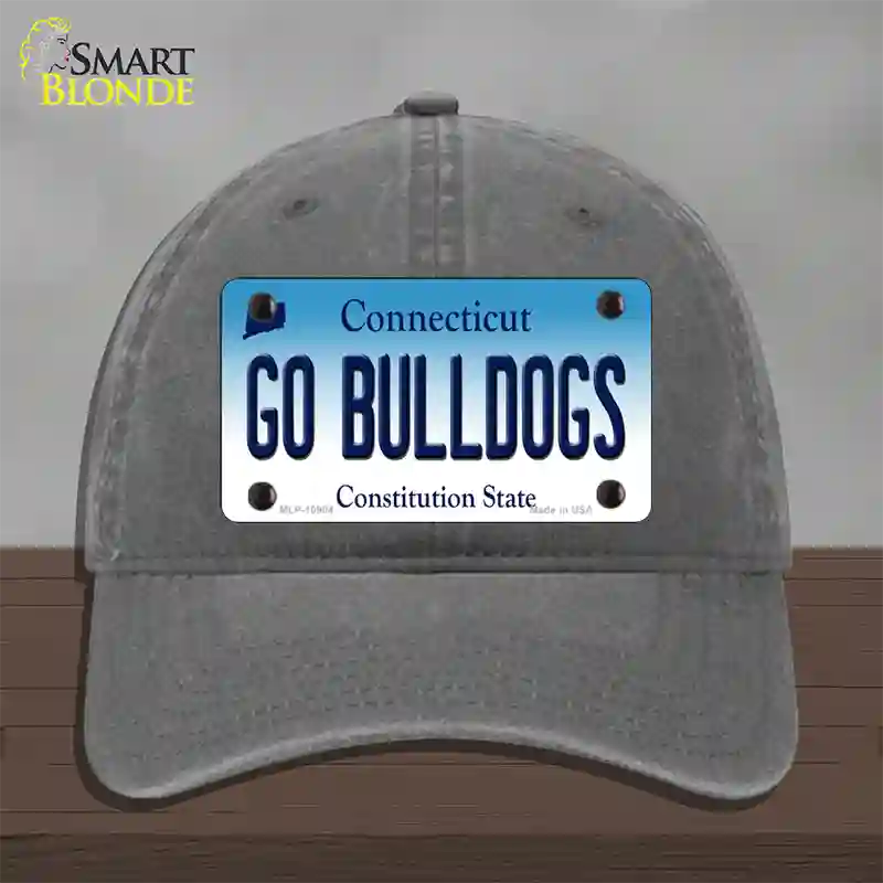 Go Bulldogs Connecticut Novelty License Plate Hat Unconstructed Cotton / Charcoal