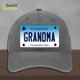 Grandma Connecticut Novelty License Plate Hat Unconstructed Cotton / Charcoal