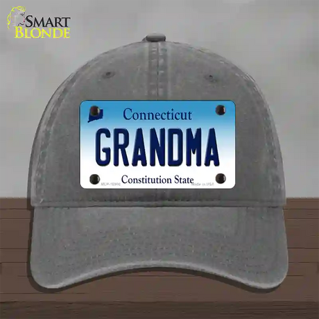 Grandma Connecticut Novelty License Plate Hat Unconstructed Cotton / Charcoal