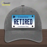 Retired Connecticut Novelty License Plate Hat Unconstructed Cotton / Charcoal