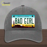 Bad Girl Arizona Novelty License Plate Hat Unconstructed Cotton / Charcoal