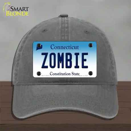 Zombie Connecticut Novelty License Plate Hat Unconstructed Cotton / Charcoal