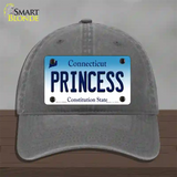 Princess Connecticut Novelty License Plate Hat Unconstructed Cotton / Charcoal