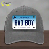 Bad Boy Connecticut Novelty License Plate Hat Unconstructed Cotton / Charcoal