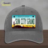 Sun City Grand Arizona Novelty License Plate Hat Unconstructed Cotton / Charcoal