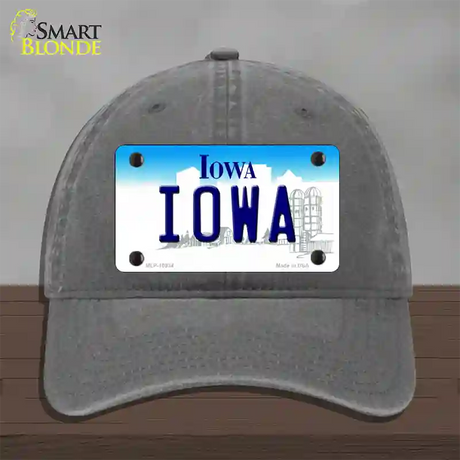 Iowa State Novelty License Plate Hat Unconstructed Cotton / Charcoal