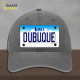 Dubuque Iowa Novelty License Plate Hat Unconstructed Cotton / Charcoal