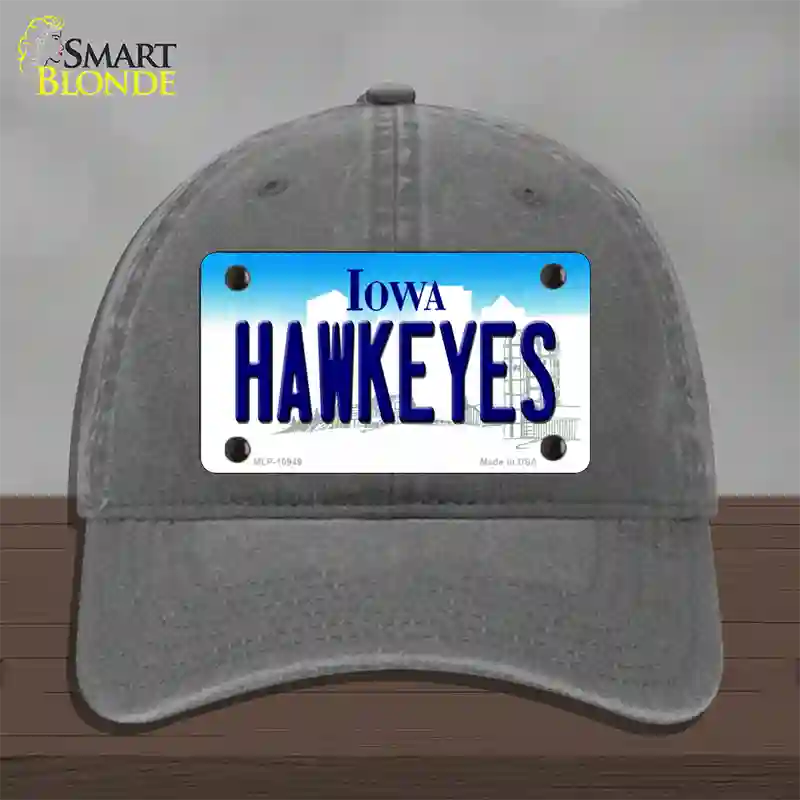 Hawkeyes Iowa Novelty License Plate Hat Unconstructed Cotton / Charcoal