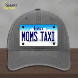 Moms Taxi Iowa Novelty License Plate Hat Unconstructed Cotton / Charcoal