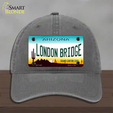 London Bridge Arizona Novelty License Plate Hat Unconstructed Cotton / Charcoal