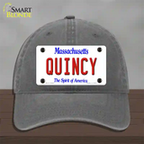 Quincy Massachusetts Novelty License Plate Hat Unconstructed Cotton / Charcoal