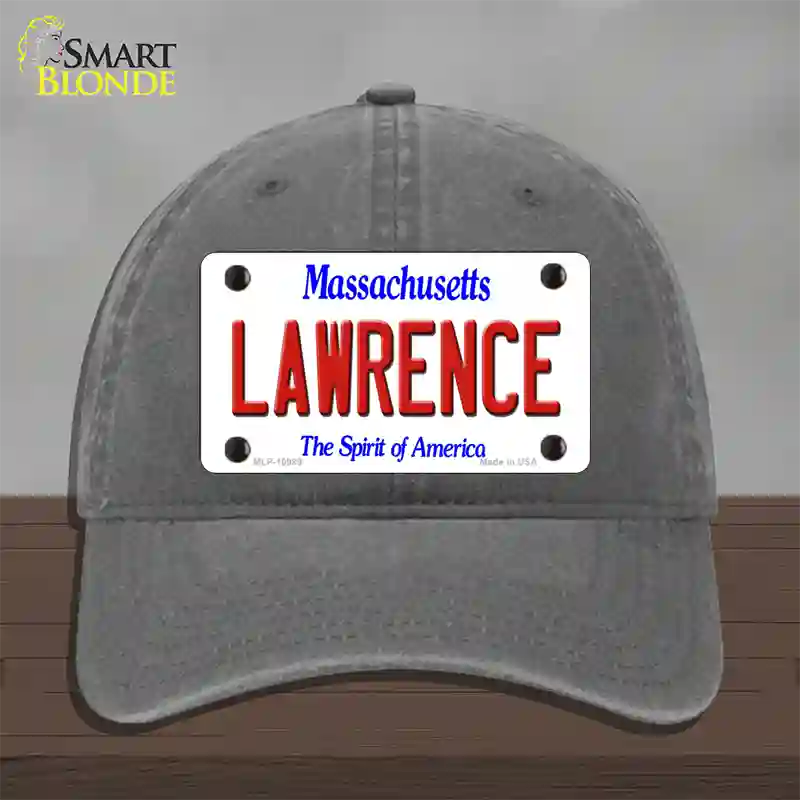 Lawrence Massachusetts Novelty License Plate Hat Unconstructed Cotton / Charcoal