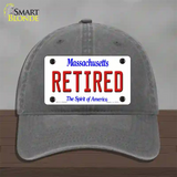 Retired Massachusetts Novelty License Plate Hat Unconstructed Cotton / Charcoal