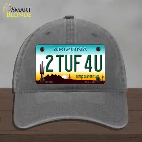 2 Tuf 4 U Arizona Novelty License Plate Hat Unconstructed Cotton / Charcoal