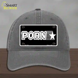 Porn Star Novelty License Plate Hat Unconstructed Cotton / Charcoal