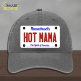 Hot Mama Massachusetts Novelty License Plate Hat Unconstructed Cotton / Charcoal