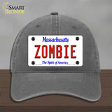 Zombie Massachusetts Novelty License Plate Hat Unconstructed Cotton / Charcoal