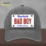 Bad Boy Massachusetts Novelty License Plate Hat Unconstructed Cotton / Charcoal