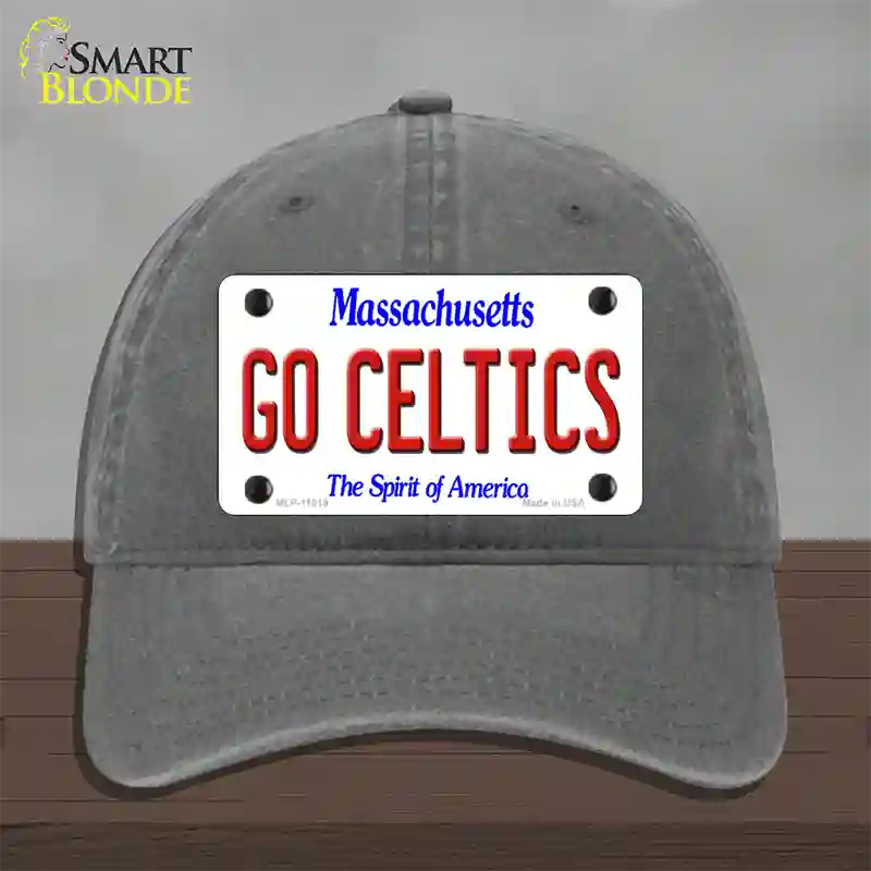 Go Celtics Massachusetts Novelty License Plate Hat Unconstructed Cotton / Charcoal