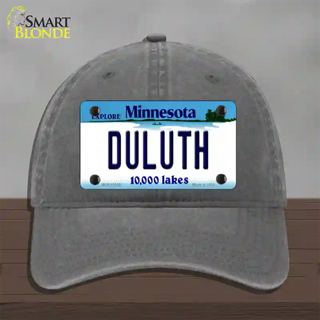 Duluth Minnesota State Novelty License Plate Hat Unconstructed Cotton / Charcoal