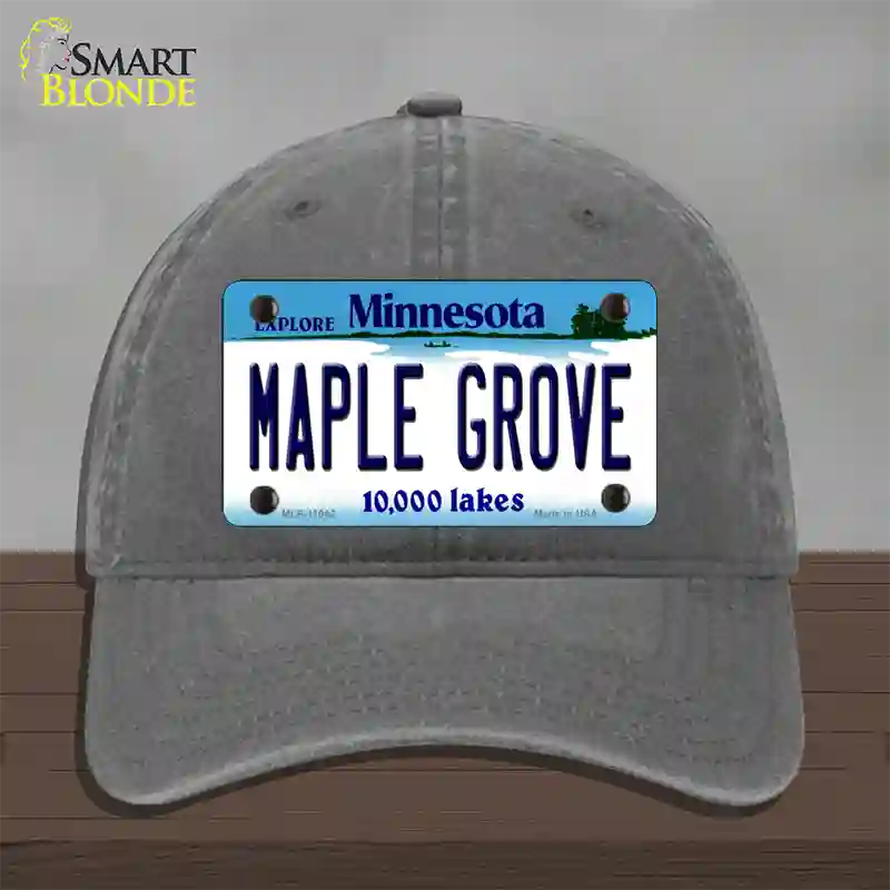 Maple Grove Minnesota State Novelty License Plate Hat Unconstructed Cotton / Charcoal