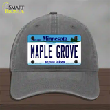 Maple Grove Minnesota State Novelty License Plate Hat Unconstructed Cotton / Charcoal