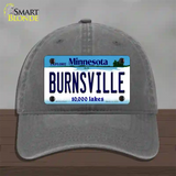 Burnsville Minnesota State Novelty License Plate Hat Unconstructed Cotton / Charcoal