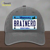 Brainerd Minnesota State Novelty License Plate Hat Unconstructed Cotton / Charcoal