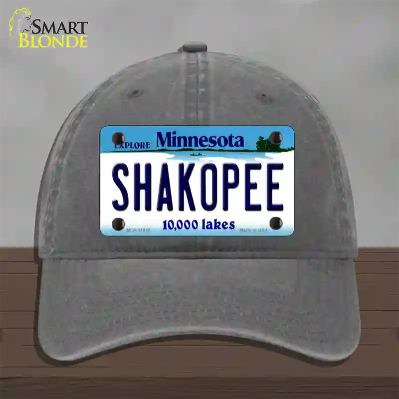 Shakopee Minnesota State Novelty License Plate Hat Unconstructed Cotton / Charcoal